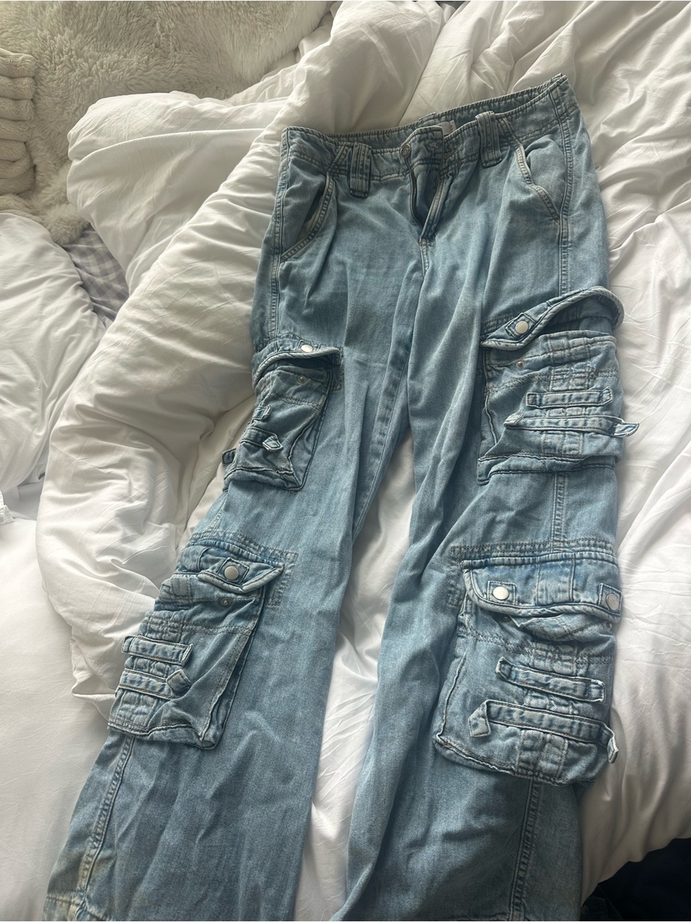 Garage Light Blue Cargo Jeans